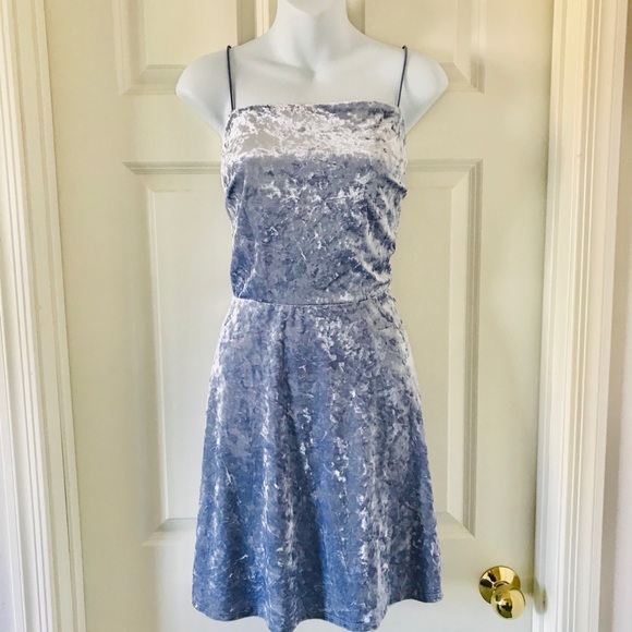 Dresses & Skirts - Light Blue Crushed Velvet Dress NWOT